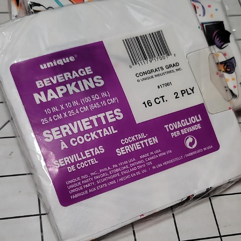 CONGRATS GRAD Disposable Graduation Party‎ Napkins 16 CT 4 PKS NIP 64 Napkins